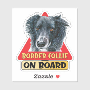 Pegatina Collie fronterizo a bordo del Rótulo de tráfico de