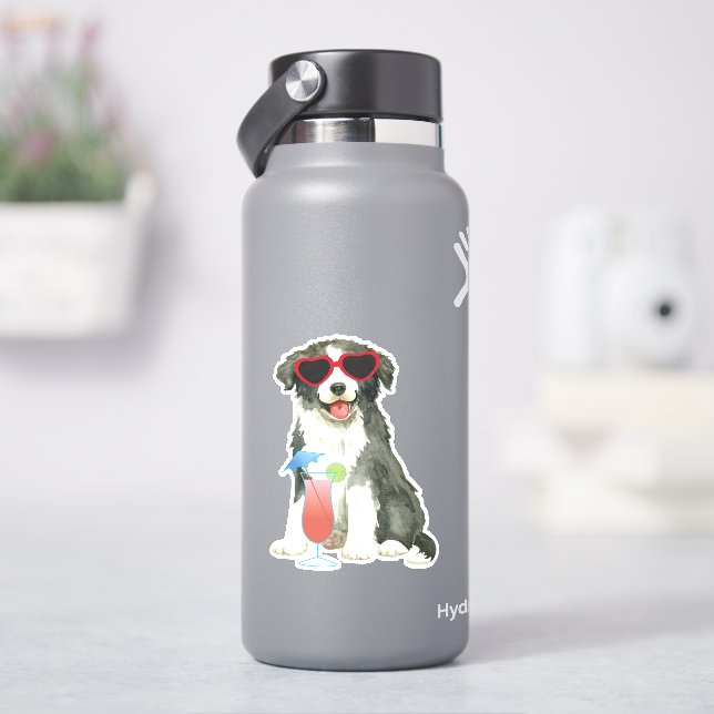 Pegatina Collie Vinyl borde verano (hidrofrasco)