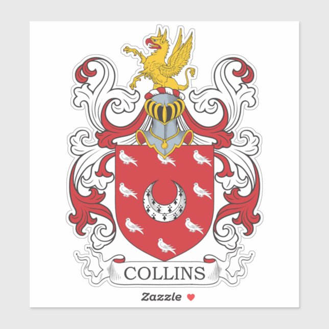 Pegatina Collins Family Crest (Hoja)