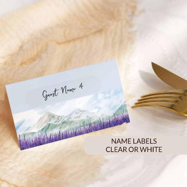 Pegatina Colocar nombres de invitados de tarjeta x30 manusc (Clear Guest Name Labels - up to 30 individual names - ideal for Place Cards)