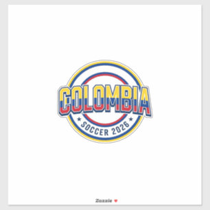 Pegatina Colombia Fútbol 2026 Fútbol Negrita País Tipografí