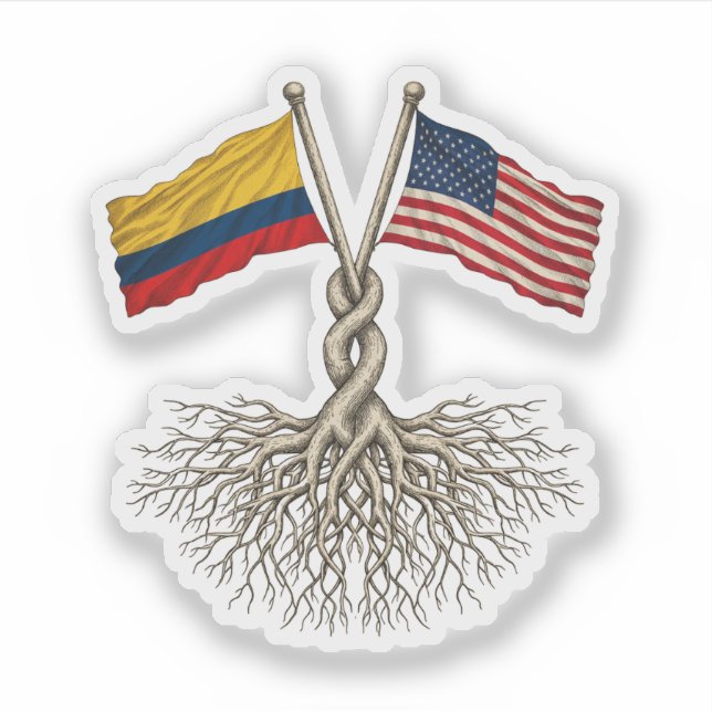 Pegatina Colombian - American (Anverso)