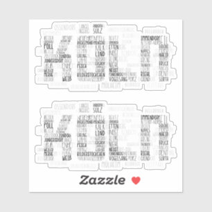 Pegatina Colonia Alemania Word Art, Stadtteile Köln