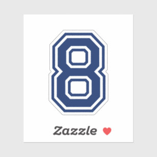 Pegatina Color de encargo número ocho fuente de la