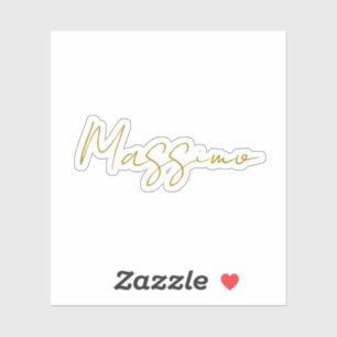 Pegatina Color Dorado Caligrafía Elegante Nombre Plano