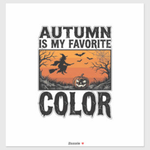 Pegatina Color Favorito De Otoño Halloween Calabaza Vector
