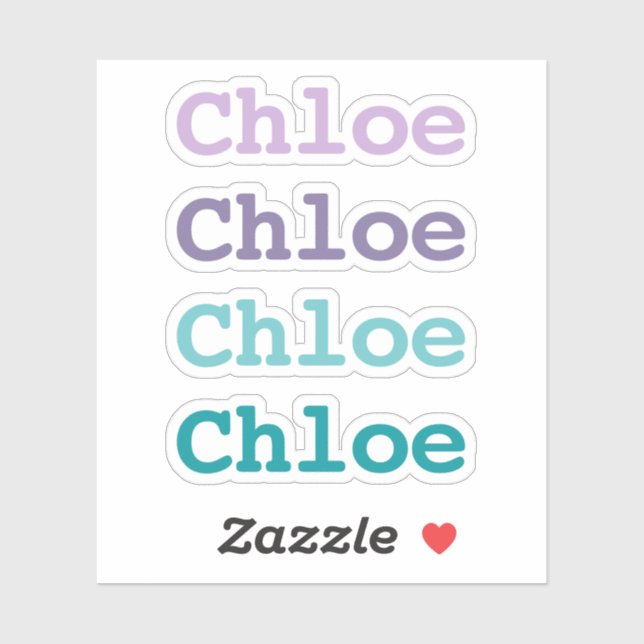 Pegatina Color morado y degradado Verde azulado Tipo de col (Hoja)