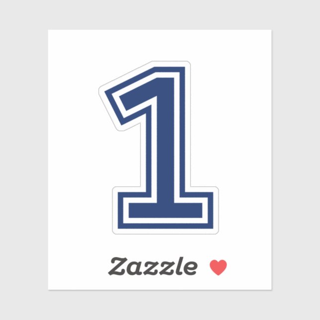 Pegatina color personalizado número uno 1 fuente de colegio (Hoja)