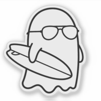 Pegatina Color Your Own Kawaii Ghost Surfer Summerween