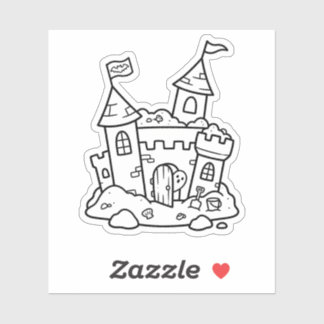 Pegatina Color Your Own Spooky Sandcastle Ghost Summer