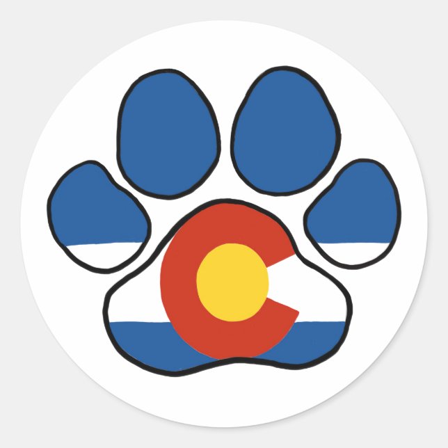 Pegatina Colorado Paw Round (Anverso)