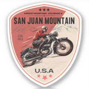 Pegatina Colorado Scenic Byway San Juan Skyway en moto