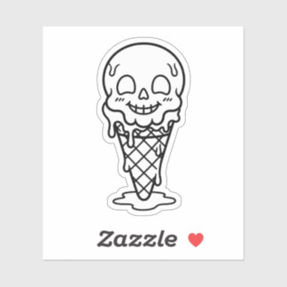 Pegatina Colorea tu propio helado de cráneo de Summerween