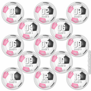 Pegatina Colores de 13 futbolistas rosados