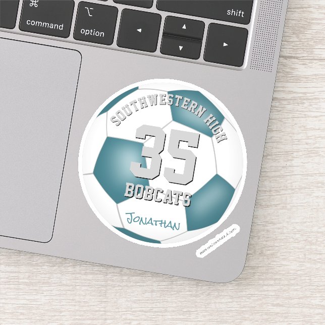 Pegatina Colores de equipo blanco verde azulado de partidos (Detalle)