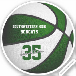 Pegatina Colores de equipo de chicas de baloncesto blanco y