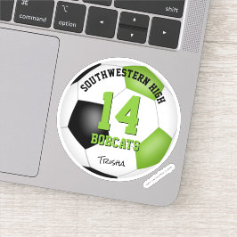 Pegatina colores de equipo de fútbol negro verde brillante 