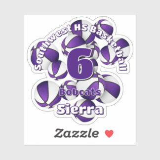 Pegatina colores de equipo morado baloncesto niños deportes