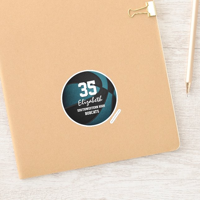 Pegatina Colores de equipo negro verde azulado regalos chic (Cuaderno)