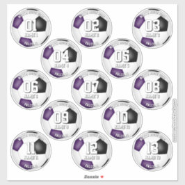 Pegatina Colores de los equipos púrpura de 13 futbolistas