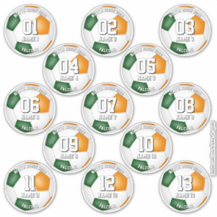 Pegatina colores del equipo de fútbol verde naranja regalos