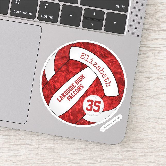 Pegatina Colores del equipo de voleibol blanco rojo (Detalle)