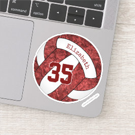 Pegatina colores del equipo de voleibol de chicas marrones