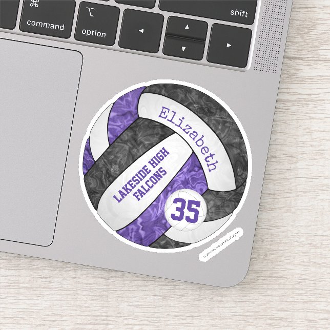 Pegatina colores del equipo de voleibol negro violeta (Detalle)