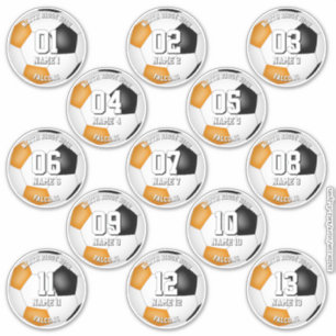 Pegatina Colores del equipo naranja de 13 futbolistas