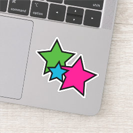 Pegatina Colores Retro Neon Estrellas Caprichosas