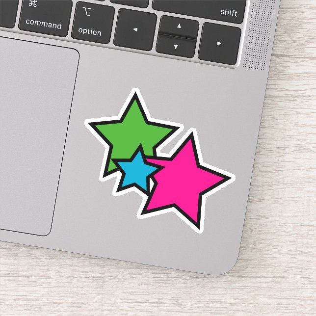 Pegatina Colores Retro Neon Estrellas Caprichosas (Detalle)