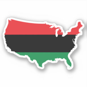 Pegatina Colores rojos, negros y verdes del _afroamericano