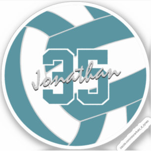 Pegatina Colores verde azulados del equipo de voleibol blan