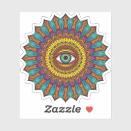 Pegatina Colorful 90s Mandala Art -Trippy Third Eye Graphic