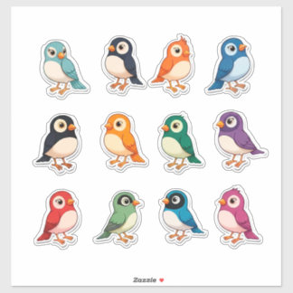 Pegatina Colorful Cartoon Bird Sticker Set