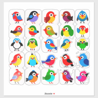 Pegatina Colorful Cartoon Bird Sticker Set