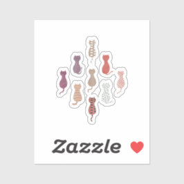 Pegatina Colorful Cat Silhouettes