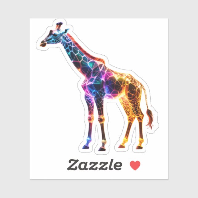 Pegatina Colorful Glassy Giraffe (Hoja)