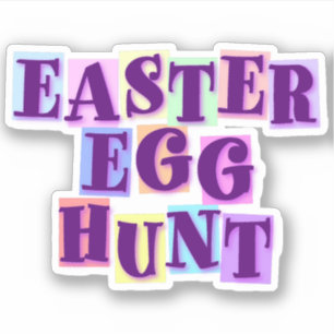 Pegatina Colorful Pennant Style Easter Egg Hunt Graphic