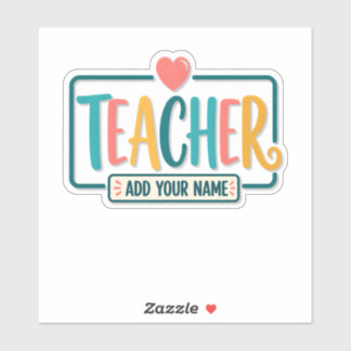 Pegatina Colorful Teacher Personalized Name Sign