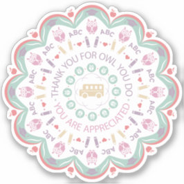 Pegatina Colorida apreciación de los profesores pastel mand