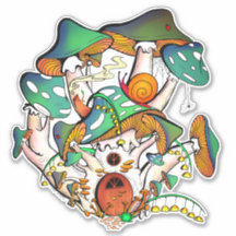 Colorida casa de champiñones