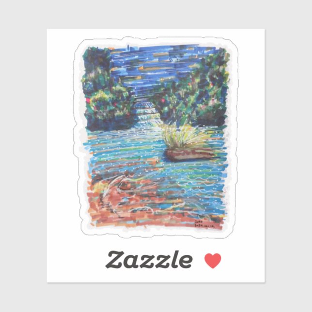 Pegatina Colorida cascada (Hoja)