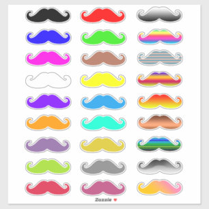 Pegatina Coloridas bigotes arcoiris