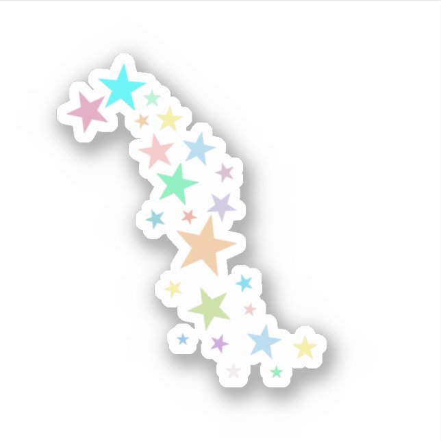 Pegatina Coloridas Estrellas Pastel (Anverso)