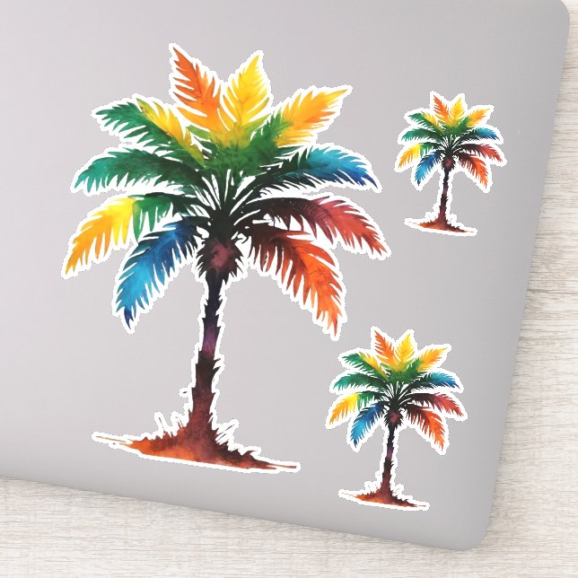 Pegatina Coloridas Palmeras (Detalle)
