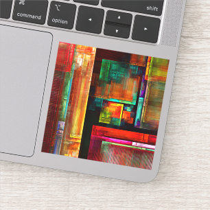 Pegatina Coloridas plazas Patrón de arte abstracto moderno 