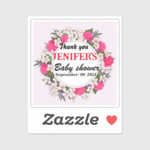 Pegatina Colorido Baby Shower Floral Gracias