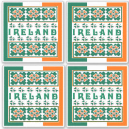Pegatina Colorido contexto irlandés de diseño de Shamrock