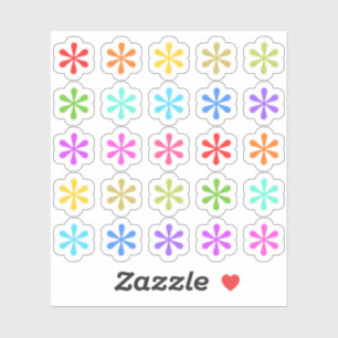 Pegatina Colorido Iconos Asterisk Cita a pie de página